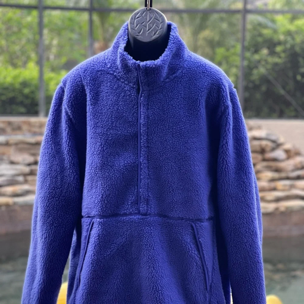 NIKE YOGA SHERPA FLEECE BLUE PULLOVER SWEATSHIRT [DD2182-430]‎